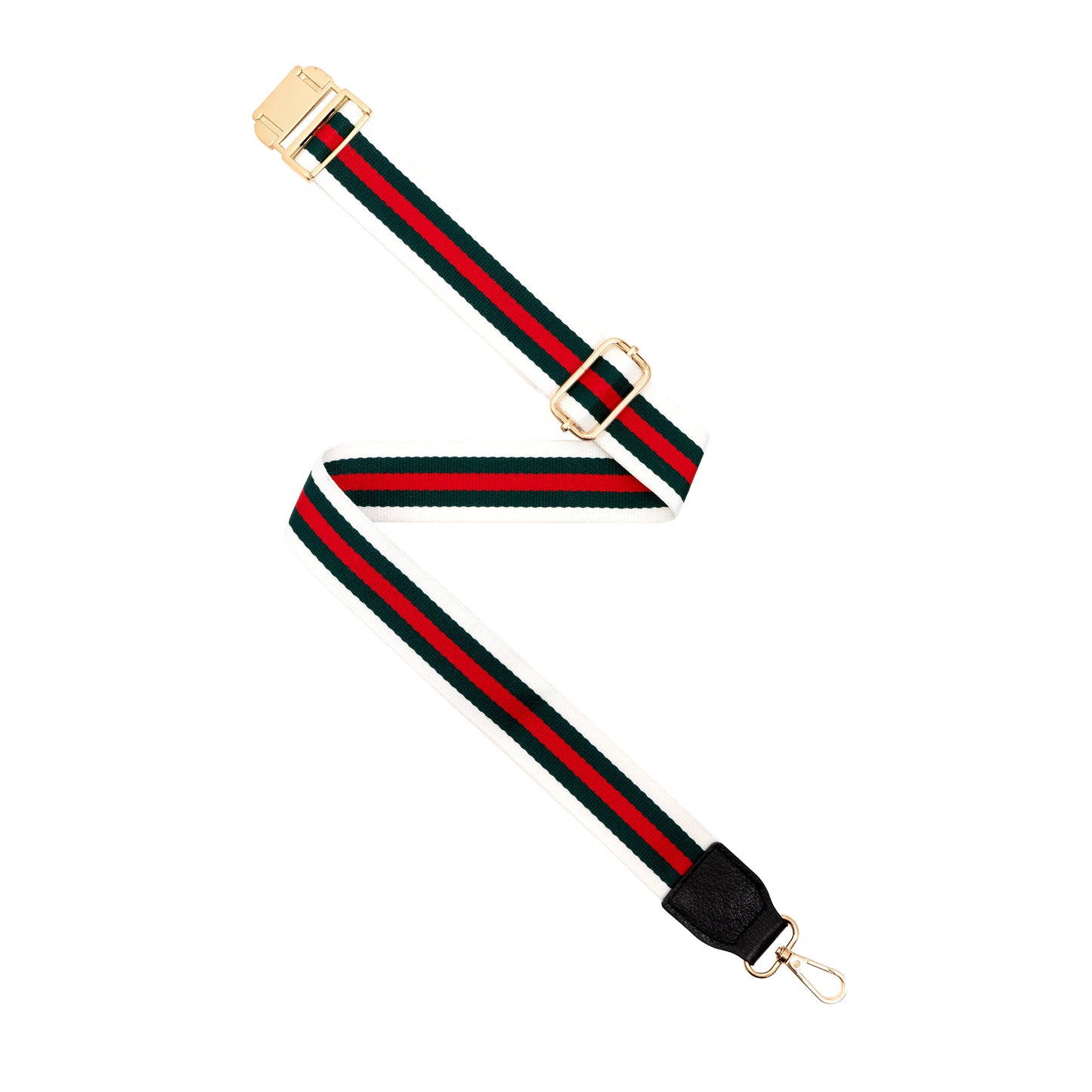 Crossbody Strap-Red/Green/White 5 Stripe