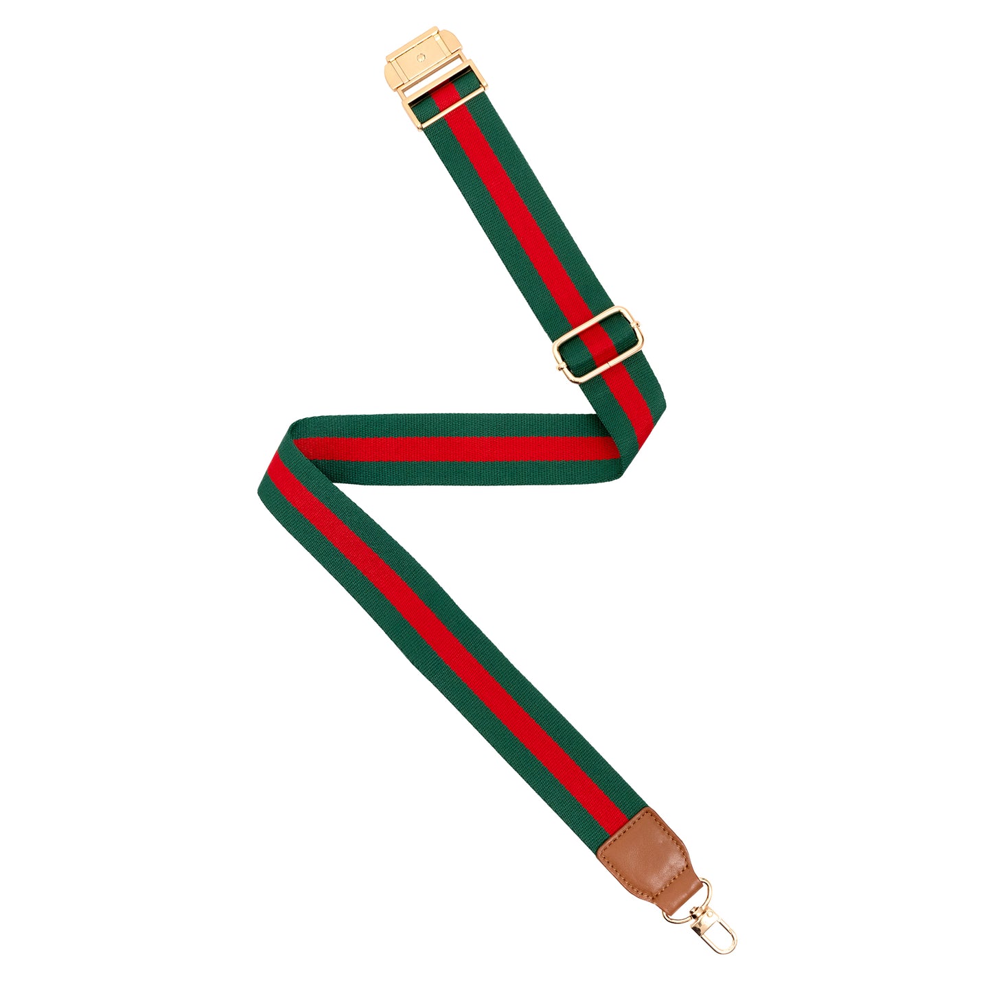 Crossbody Strap-Red/Green 3 Stripe